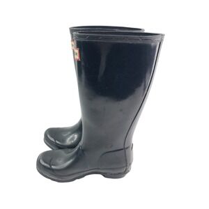Hunter Original‎ Rain Boots  Boys Size A1 Shiny Black